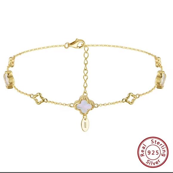 ENA925 14k over Sterling Silver Anklet - Picture 1 of 6